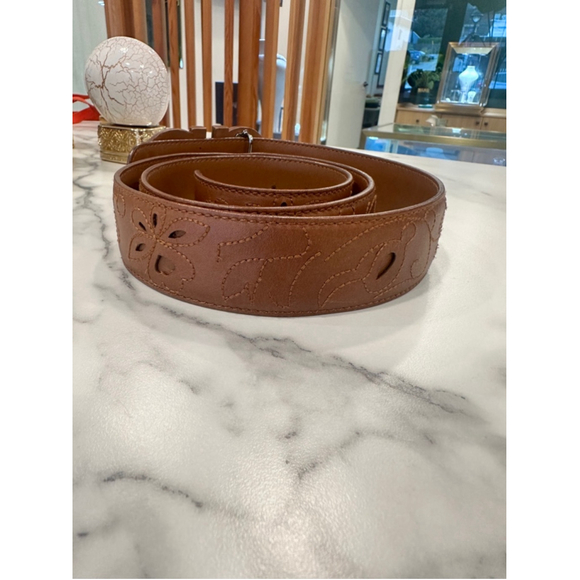 ❌sold❌Authentic rare Salvatore ferragamo belt wood leather top buckle - Picture 4 of 7